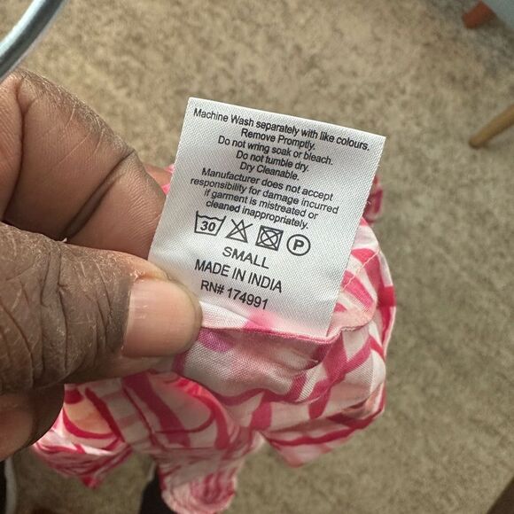 MERLETTE Women's Paradis Printed Dress, Berry Crosshatch Print S - Picture 9 of 10